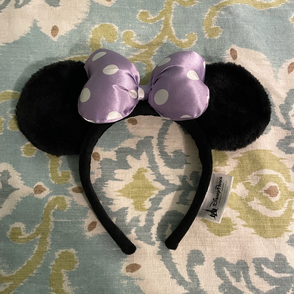 Disney Park Ears with Purple Bow